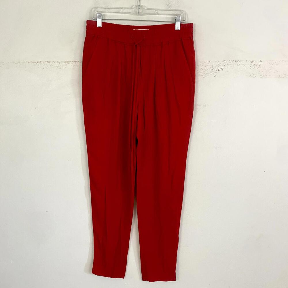 ALC red elastic waist straight leg trousers sz S